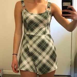 XS green plaid jumper